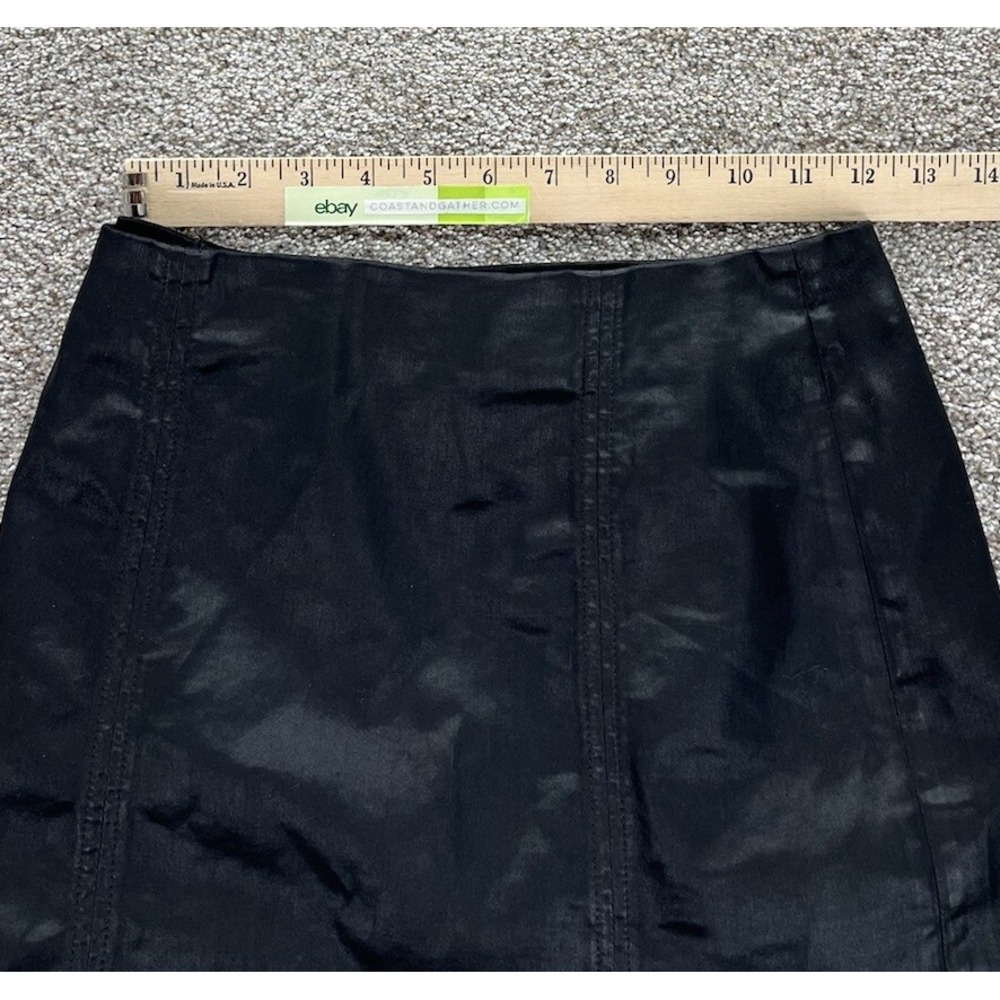 AG Adriano Goldschmied Mini Skirt Womens 24 Black Adaline A-Line Coated USA Made - Picture 10 of 11